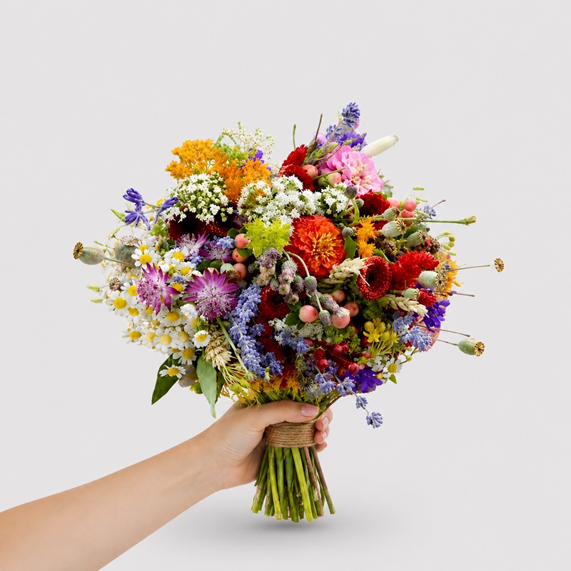 Buchet de mireasa cu flori de camp Madalina