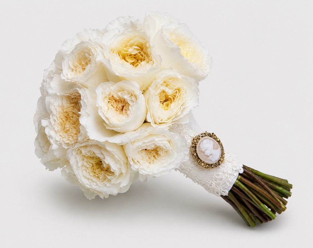 Buchet mireasa cu trandafiri David Austin