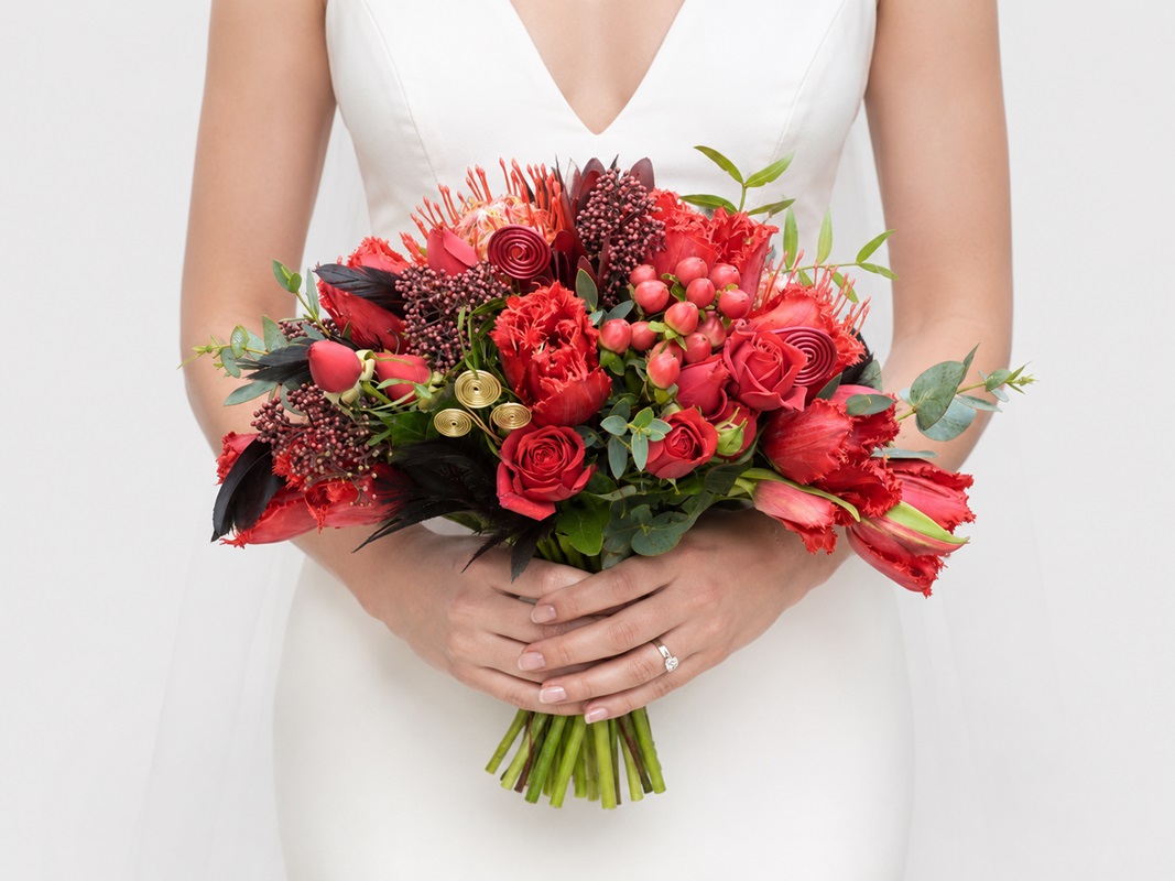 buchet de mireasa evantai