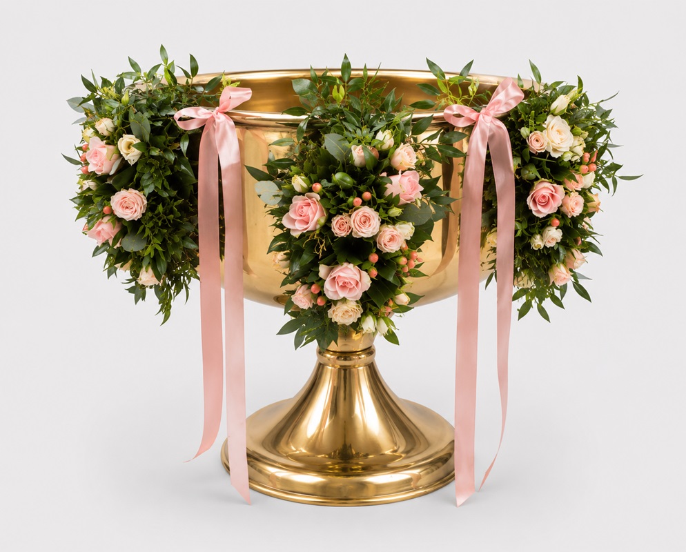 Decor cristelnita botez cu trandafiri, miniroze si lisianthus