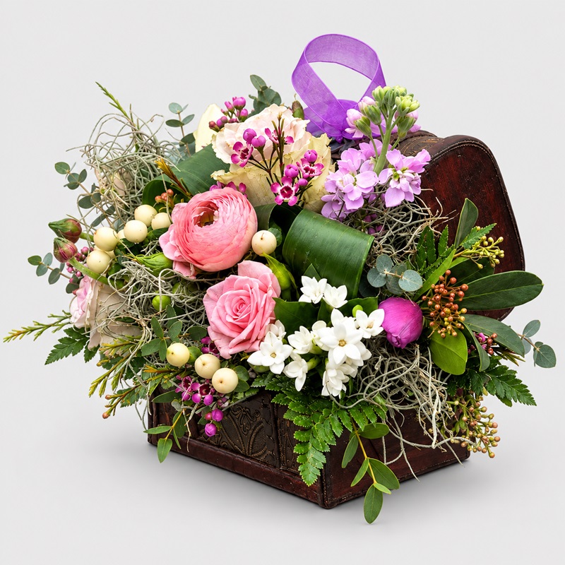 aranjament floral in cutie cu lalele