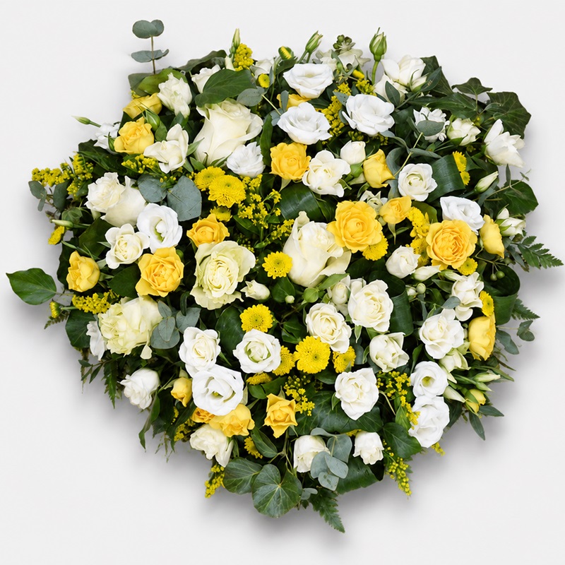 Inima funerara din flori