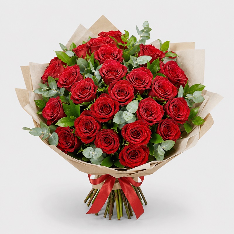 Buchet cadou cu 29 de trandafiri