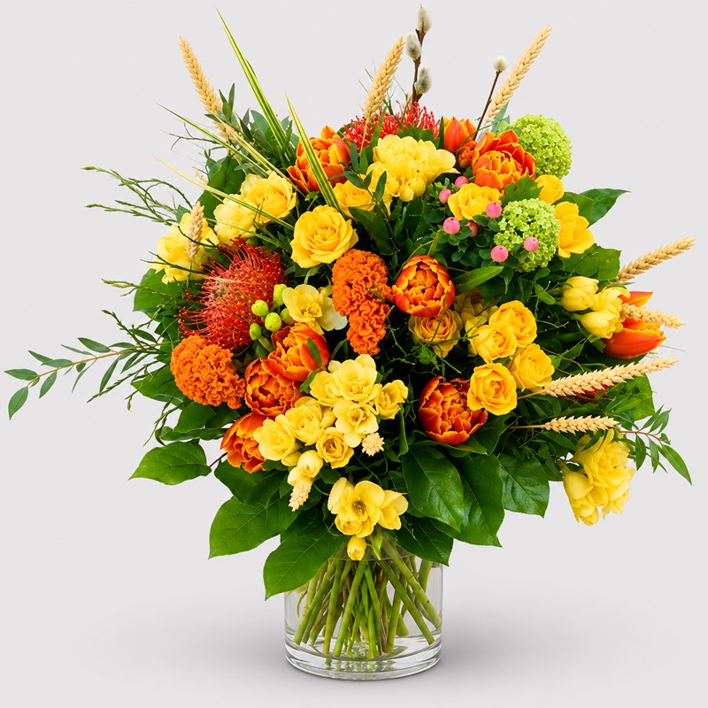 buchet cadou cu lalele si frezii feeric