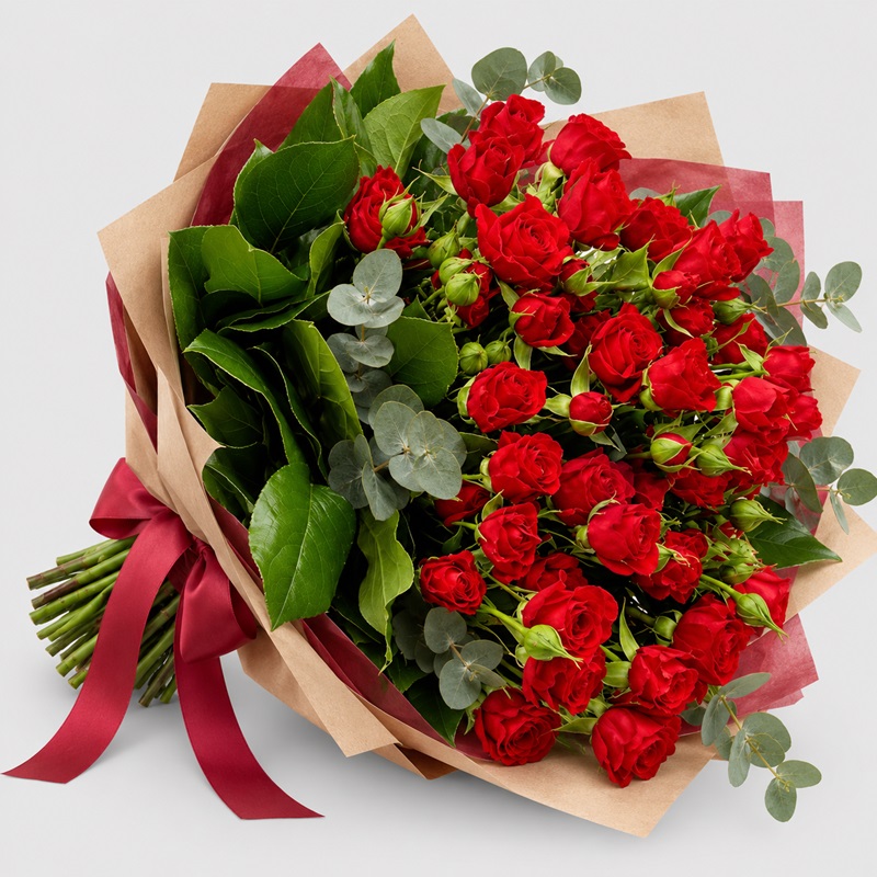 Buchet cu miniroze rosii Parfum de Romanta