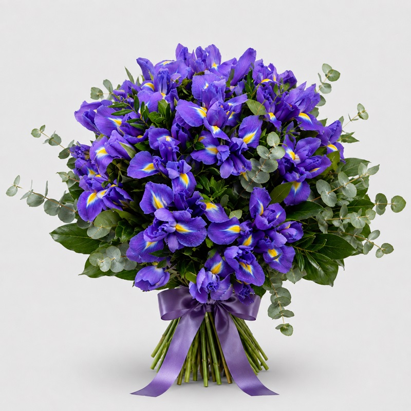 Buchet flori 41 irisi albastri