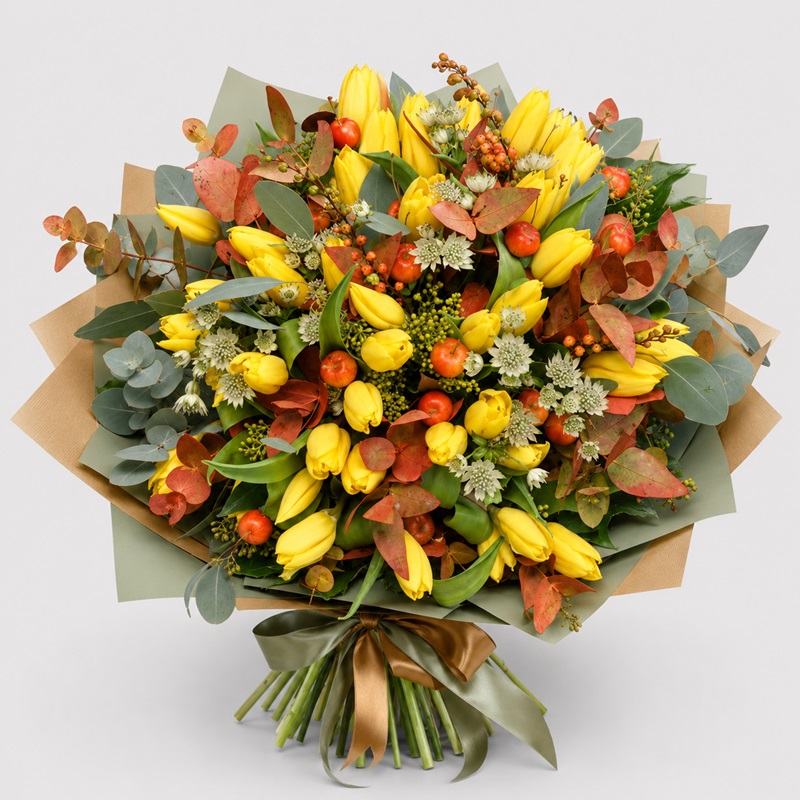 Buchet de primavara in culori de toamna
