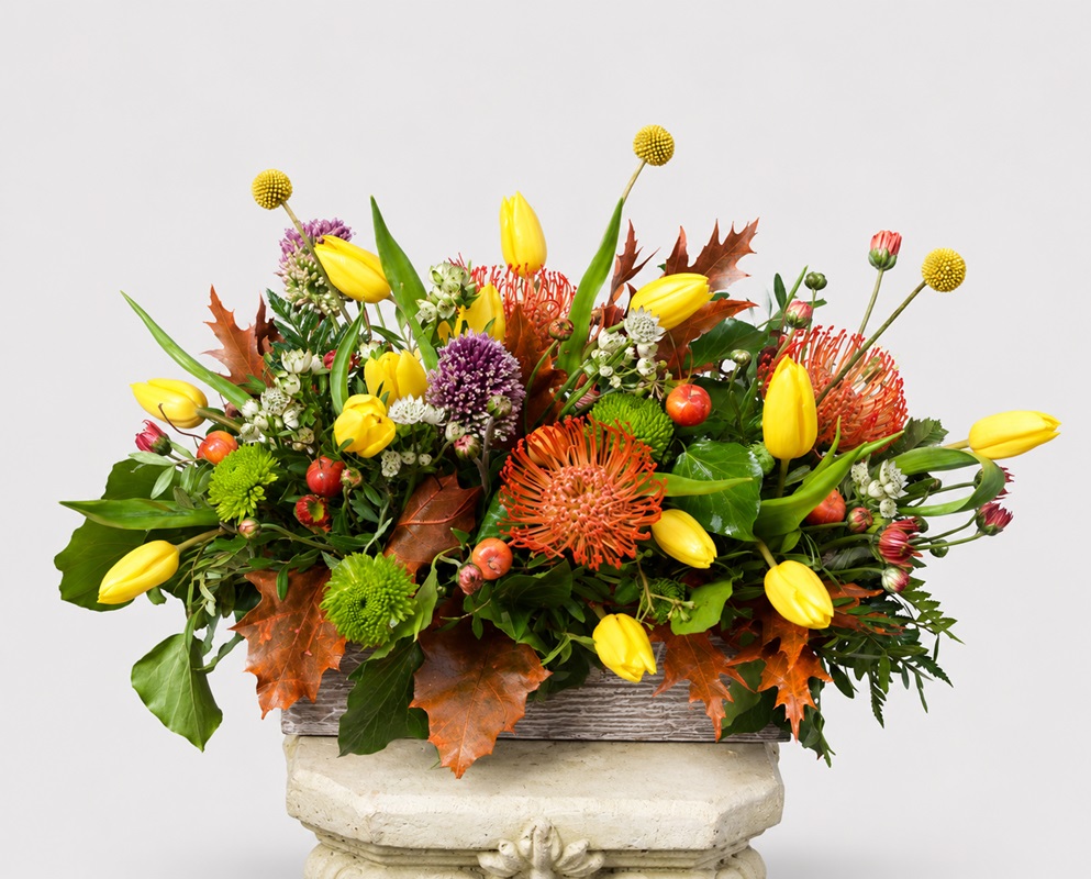 Aranjament floral Lalele Galbene