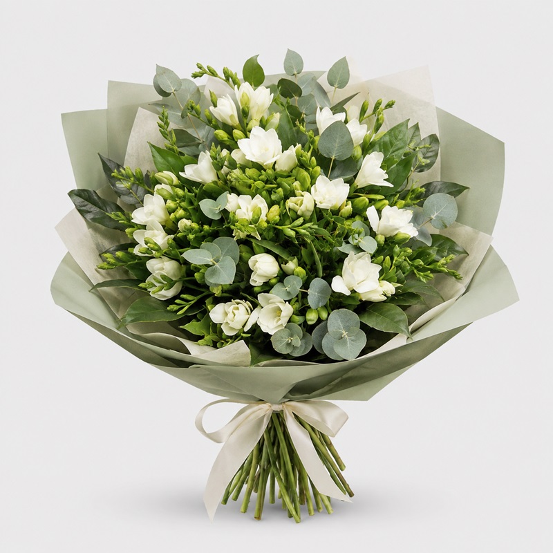 Buchet cadou 21 frezii albe