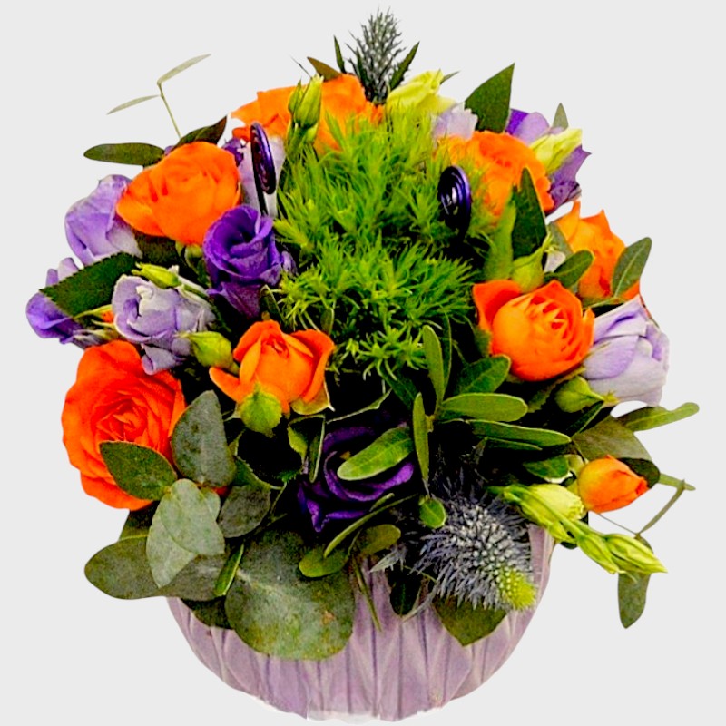 Aranjament cadou Purple Orange