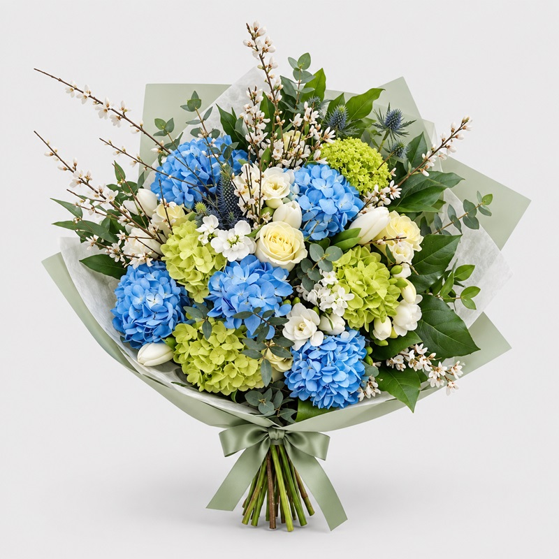 Buchet de flori Lalele si Hortensii