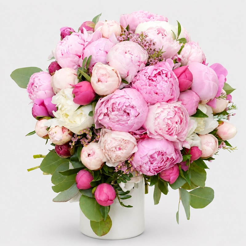 buchet spectaculos cu bujori
