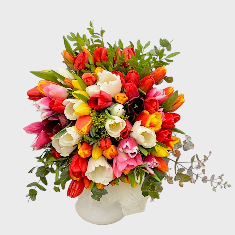 Buchet 35 lalele multicolore