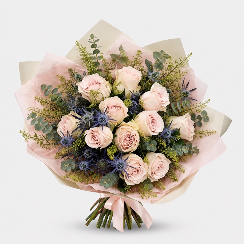 Buchet cadou cu trandafiri Royal Pink