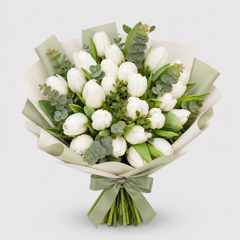 Buchet Lalele Albe Simplicity