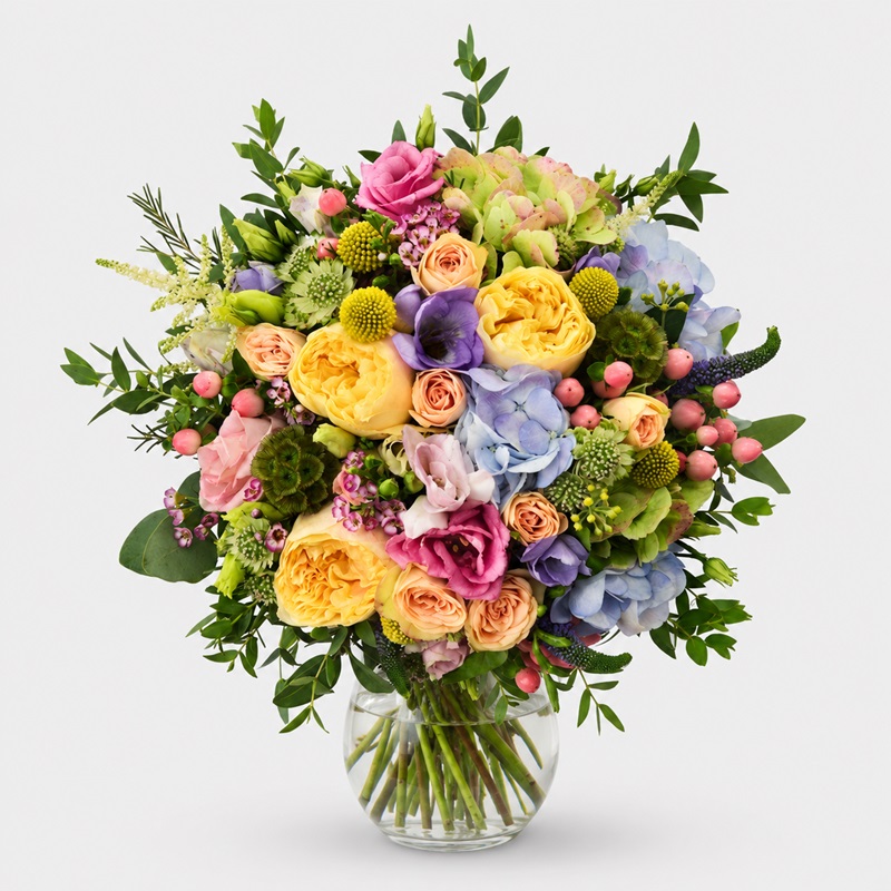 Buchet de mireasa cu trandafiri si frezii- Victoria