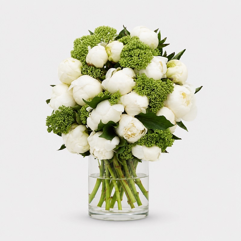 Buchet de mireasa cu bujori albi- Ana-Maria