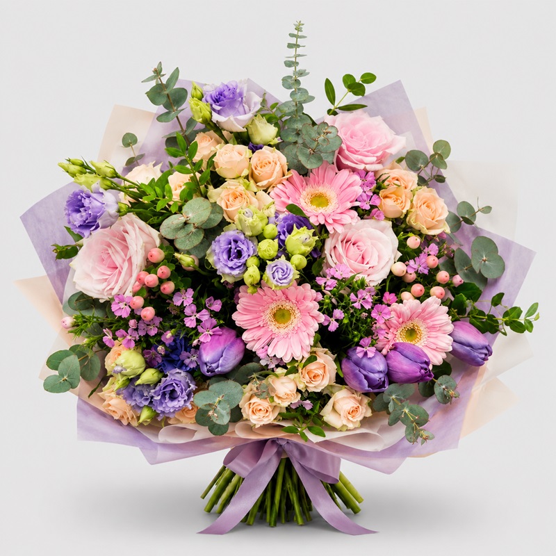 Buchet cadou in nuante de mov
