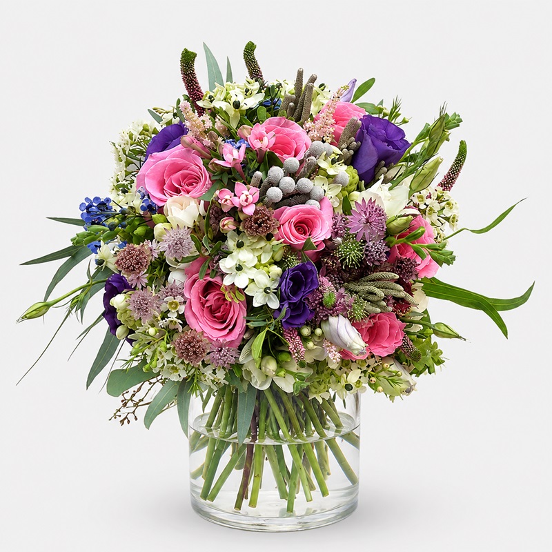 Buchet de mireasa cu trandafiri si lisianthus- Dorothea
