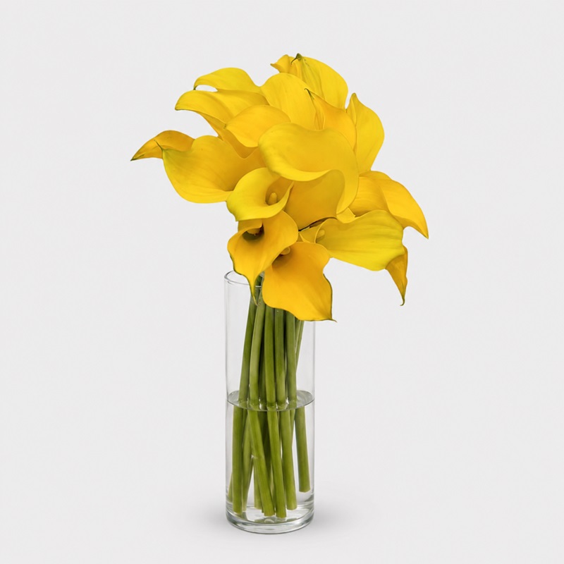 Buchet de mireasa cu cale galbene