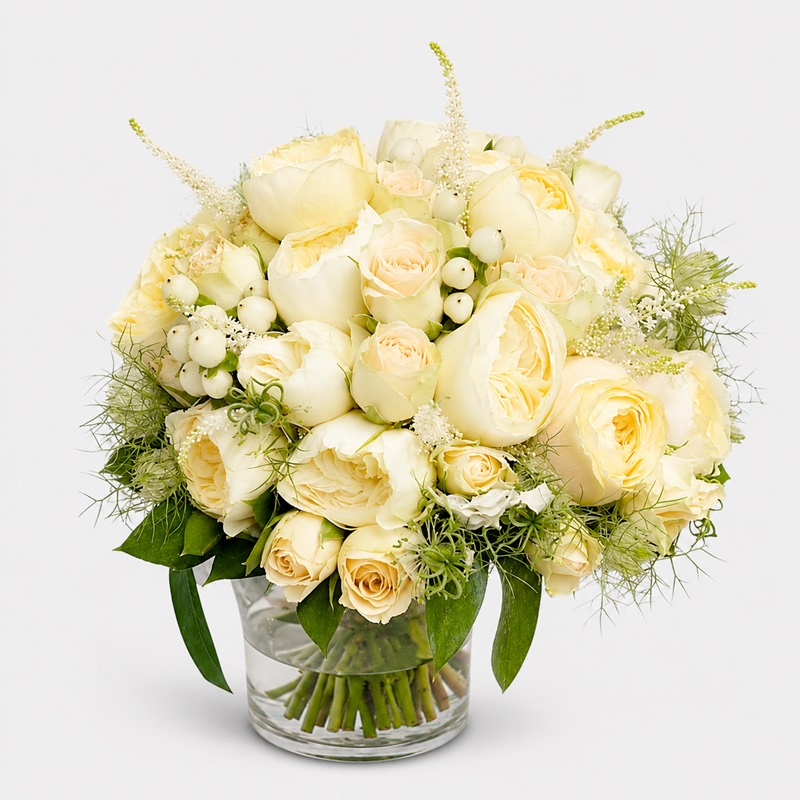 Buchet de mireasa cu trandafiri