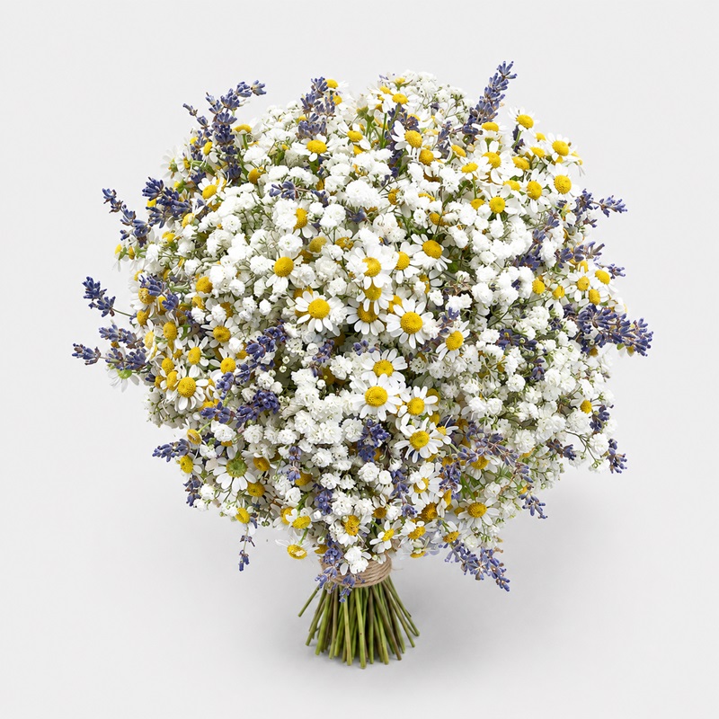 Buchet de mireasa cu musetel si floarea miresei Soapte de Provence